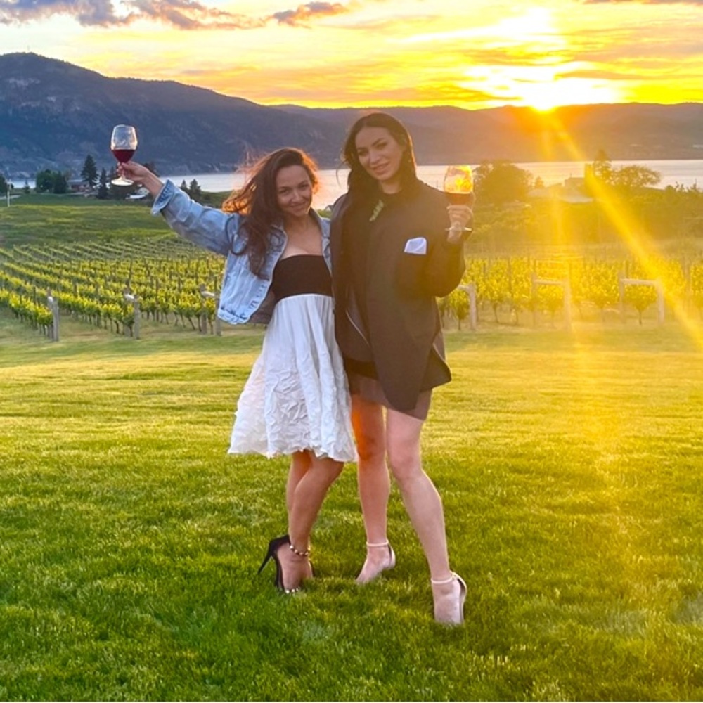 Designer strapless dress black and white